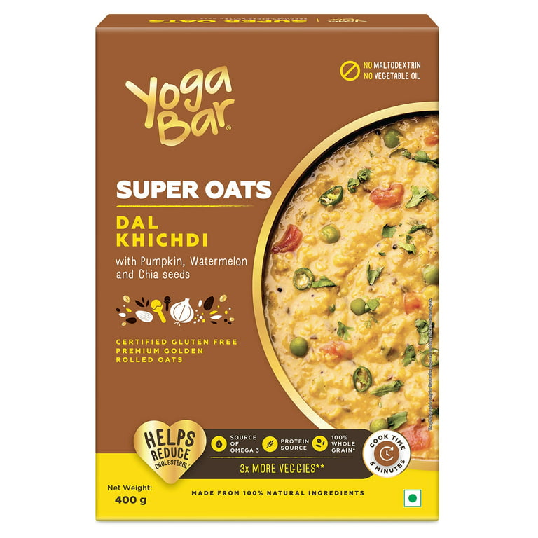 YogaBar Dal Khichdi Super Oats | More Veggies Oats with Pumpkin, Watermelon  and Chia Seeds - 400g