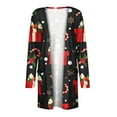 thumbnail image 4 of Odeerbi Christmas Cardigan For Women Fashion Print Loose Long Sleeve Autumn Coat Blouse Black, 4 of 6