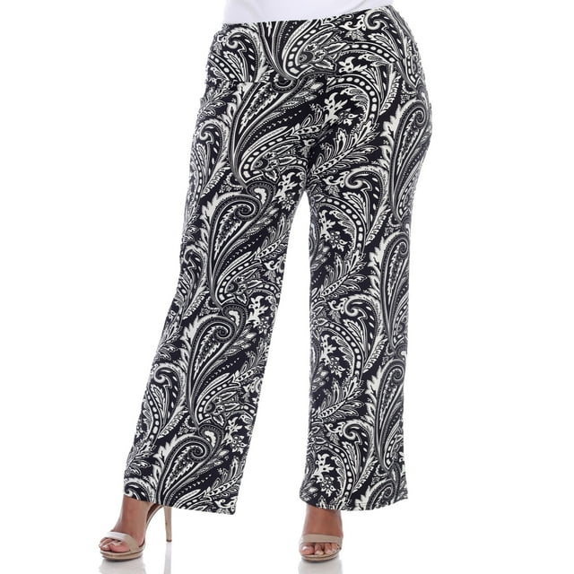 White Mark Women's Printed Palazzo Pants