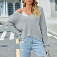 thumbnail image 2 of Lovskoo Sweaters for Women Casual Loose Long Sleeve Knitting Round Neck Sweater Blouse Tops Gray, 2 of 8
