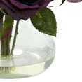 thumbnail image 3 of Nearly Natural Rose Arrangement Artifcial Flowers with Vase, Purple, 3 of 5