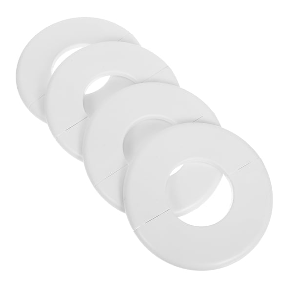 WRITWAA 4-Pack White Plumbing Cover Plates for Wall & Ground Pipes, Weather Resistant, & Easy to Install