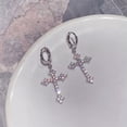 thumbnail image 7 of GKNET Rhinestone Zircon Cross Pendant Earrings For Women Korean Drop Dangle Earrin WY4-Gold-, 7 of 7