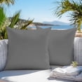 thumbnail image 3 of Throw Pillow Covers 16x16 Inch Set of 2, Pure Dark Grey Waterproof Outdoor Pillow Covers, Simple Solid Color Decorative Cushion Pillowcases for Couch, Sofa, Bed, Garden, Patio, 3 of 9