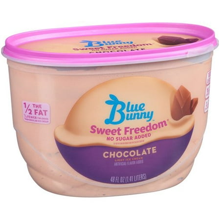 Blue Bunny Sweet Freedom Chocolate No Sugar Added Reduced Fat Ice Cream ...