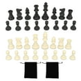 thumbnail image 2 of Plastic Chessmen Set, 32PCS Non Slip Robust White Black Anti Scratch Plastic Chess Pieces Wear   For Camping, 2 of 8