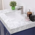 thumbnail image 5 of Jardin 36" Carrara White Marble Countertop Single Vanity w/o Mirror Jewelry Blue, 5 of 9
