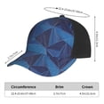 thumbnail image 2 of Curved Design Along The Top Of The Baseball Cap Reinforced Adjustable Breasted Four Seasons Available Blue Geometric Lines_2, 2 of 8