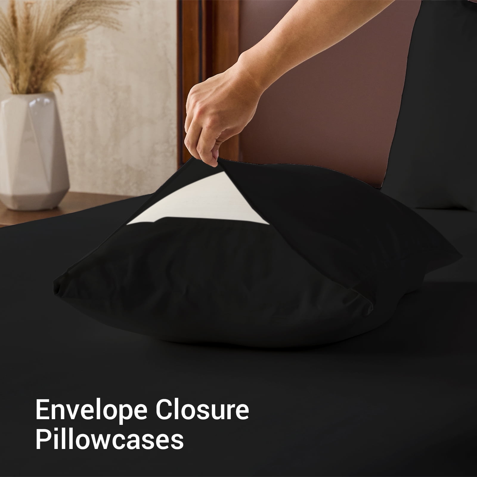 Hitime 4PC Bamboo Full Sheet Set, Deep Pocket Fit 16", Breathable Super Soft Luxury Hotel Style Home Decor Full Size Sheet Set, Gift for Women, Men - 2 Pillowcases, 1 Flat Sheet, 1 Fitted Sheet