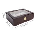 thumbnail image 5 of Caja organizadora para relojes Dislpay, madera delicada, 10 rejillas, estuche de lujo, estuche de almacenamiento para exhibición de joyas, 5 of 5