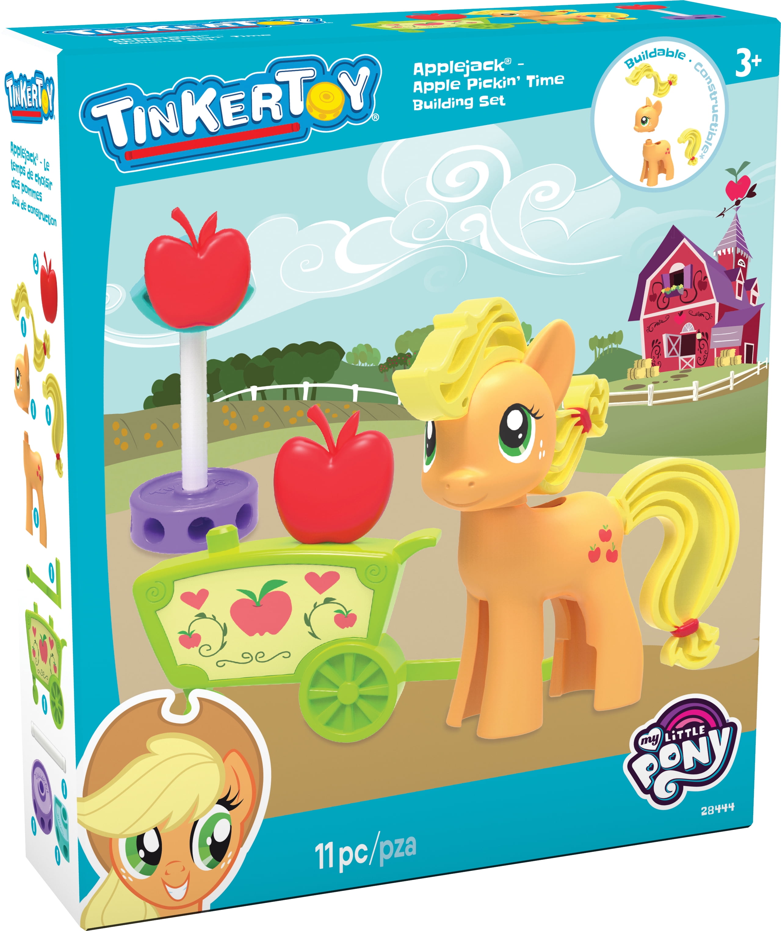 TINKERTOY? My Little Pony: Applejack - Apple Pickin' Time Building Set ? 11  Pieces ? Ages 3 and Up Preschool Toy - Walmart.com