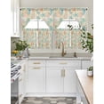 thumbnail image 4 of Teal Red Coastal Swag Curtains for Living Room/Bedroom Windows, Nautical Seahorse Beach Coral Starfish Beige Kitchen Curtains and Valances Set 36 Inch Length, Swags Valance Curtain Panels, 4 of 5