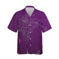 thumbnail image 3 of Camisa de moda para hombre con estampado 3D de mapa y brújula, solapa con botones, manga corta, diseño personalizado, camisetas cómodas, 3 of 5