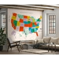 thumbnail image 3 of Geographic Non-pasted Wallpaper Wall Mural - US Map With State Names, 3 of 7