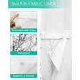 thumbnail image 3 of No Hook Shower Curtain with Snap in Liner, Black Grey Tree Branch Hotel Shower Curtains for Bathroom, Washable Shower Curtain Liner Set with Mesh Top Window, 54"x78", 3 of 6