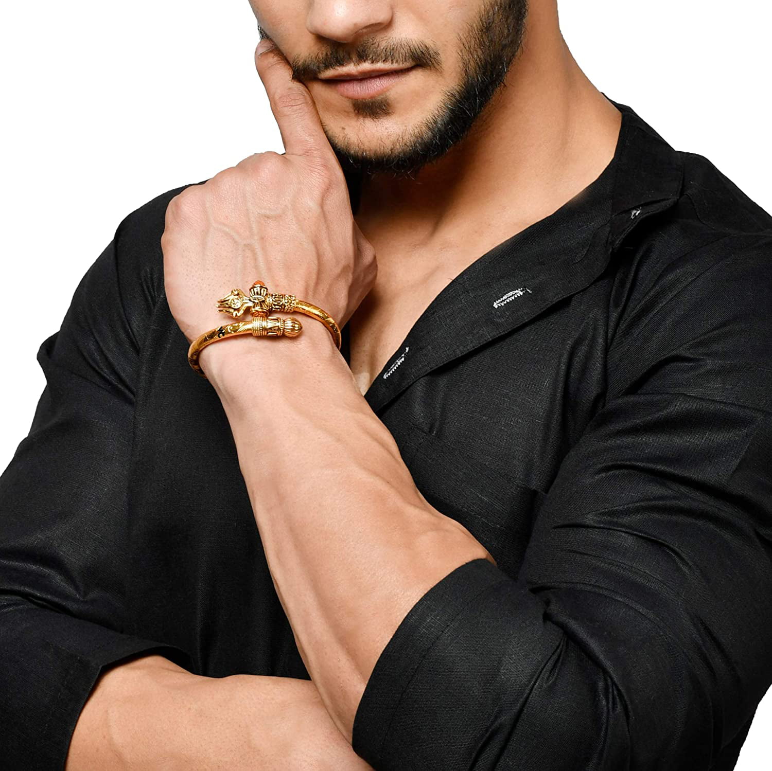 Shiv Trishul Damru Kada Designer Bracelet for Men by FashionCrab® -  FashionCrab.us