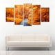 thumbnail image 2 of Juego de Cuadros Decorativos, Paisaje de Otoño Naranja, Estilo Bosque Vibrante, 5 Piezas, Ideal para Salas y Estancias, 150x80cm, 2 of 5