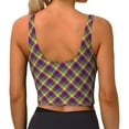 thumbnail image 3 of Lsque Mardi Gras Plaid Printed Women'S Sports Bra, Compression, Moisture Wicking, High-Impact Sports Bra For Women,Supportive sports bra-XX-Large, 3 of 9