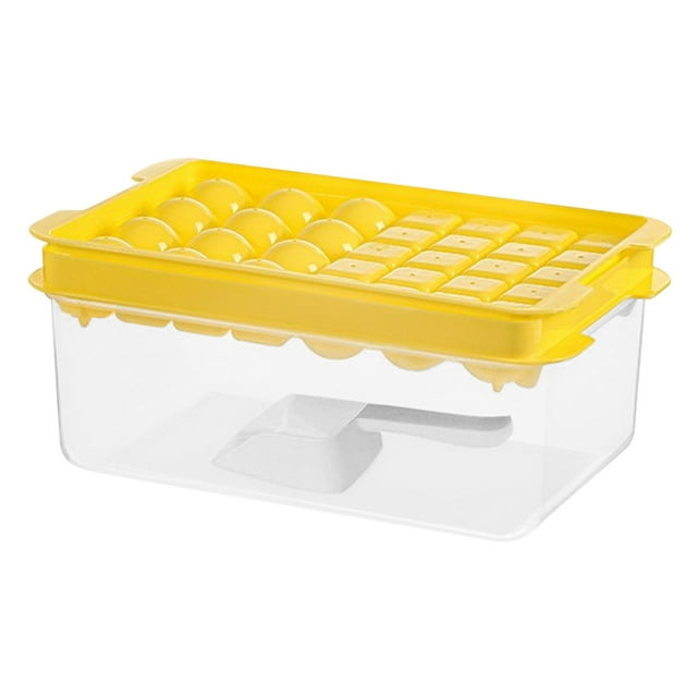 Two In One Ice, Shaped Ice Pellets, Circular Ice Balls, Lattice Ice Shovels, Double Layer With Cover, Press Ice Storage Box