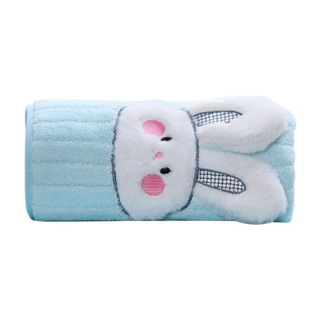 Tauxra 29.53X13.78In Coral Fleece Face Towel With Rabbit Patterns For Men Women Bathing Drying Hair