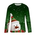 thumbnail image 4 of Stamzod Men's T-Shirts Xmas Long Sleeve Casual Pullover Tops Holiday Plus Size Fashion Christmas Shirts for Men Green E L, 4 of 5