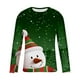 thumbnail image 4 of Blusas y camisas de manga larga y cuello redondo para hombre, informales, a la moda, con estampado navideño, cuello redondo, blusas de licra de manga larga para hombre., 4 of 5