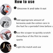 Qiweii Permanent Match Infinity Lighter, 3-in-1 Keychain Bottle Opener Igniter, Reusable Unlimited Lighter, Waterproof Matches, Outdoor Survival Permanent Igniter with 1pc Maintenance Cloth