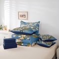 thumbnail image 6 of Homewish Vintage Floral Art 7pcs Queen Bedding,Bohemian Oil Painting Bedding Comforter Set Queen,Pink Blue,Navy Blue Reversible, 6 of 8