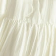 thumbnail image 7 of asdoklhq Long Dresses for Women Casual Vacation Style Loose Solid Color Shoulder Length Quarter Sleeve Tied Dress White 2X, 7 of 7