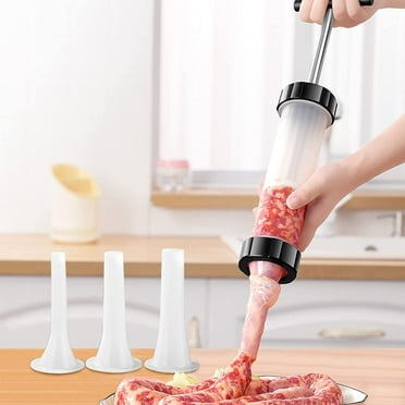 Sausage Stuffer Manual Sausage Maker Plastic Meat Filler Stuffer Funnel Tubes Sausage Filling Tool