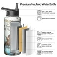 thumbnail image 2 of 32 Ounce Triple Insulated Butterfly Themed Water Bottle, Stainless Steel Screw On Lid, Reusable Container Stays Cold 24 Hours, Eco Steel Bottle for Outdoor Fitness, 2 of 5