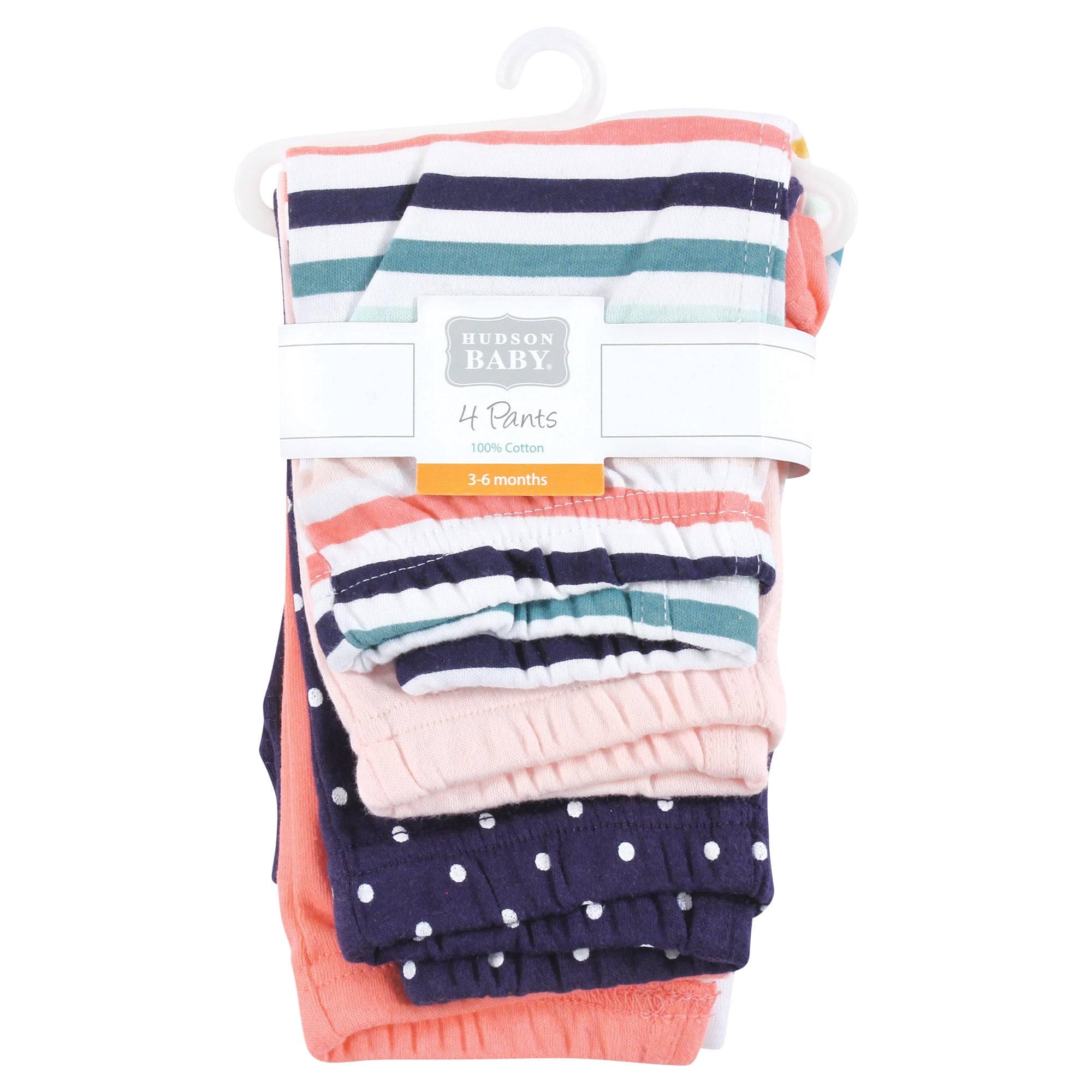 Hudson Baby Girls Cotton Pants and Leggings, Sunset Stripe, 4T