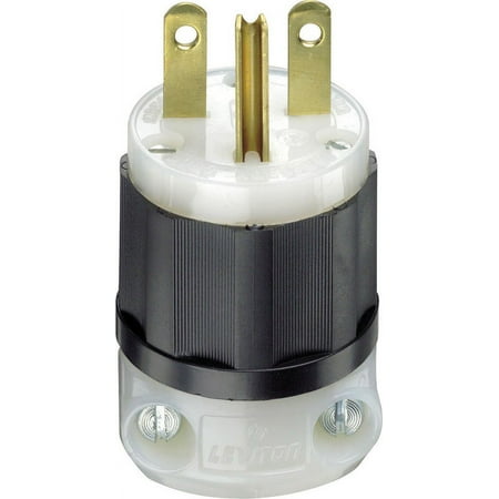 Leviton Industrial Nylon Ground/Straight Blade Plug 6-15P 18-10 AWG 2 Pole 3 Wire