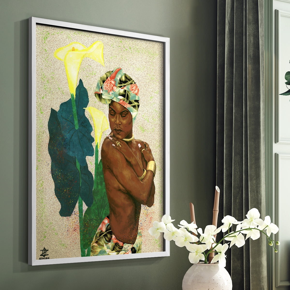 Woman Strong II Framed Print - Solid Wood in Single Picture Frame Solid Wood 2 Framed Print