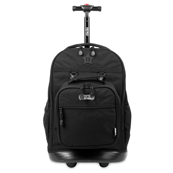 J World New York Unisex Kid's Duo Rolling Backpack with Lunch Box Set Black One Size