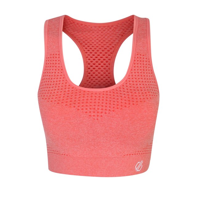 Dare 2B - Sujetador Deportivo Don't Sweat It II Jaspeada para Mujer (Rosa Meseta)