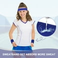 thumbnail image 6 of Uxcell Sweat Band Set Sports Terry Cloth Headband Wristband Moisture Wicking Head Band for Workout Blue, 6 of 7
