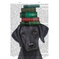 thumbnail image 2 of Fab Funky 26x32 Gold Ornate Wood Framed with Double Matting Museum Art Print Titled - Black Labrador and Books, 2 of 4