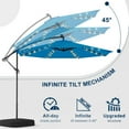 thumbnail image 5 of 10ft Solar Lighted Patio Umbrella with Base Included, Outdoor Offset Cantilever Umbrella, Infinite Tilt, UV Protection for Backyard, Lawn, Garden & Pool, Rolay Blue, 5 of 8