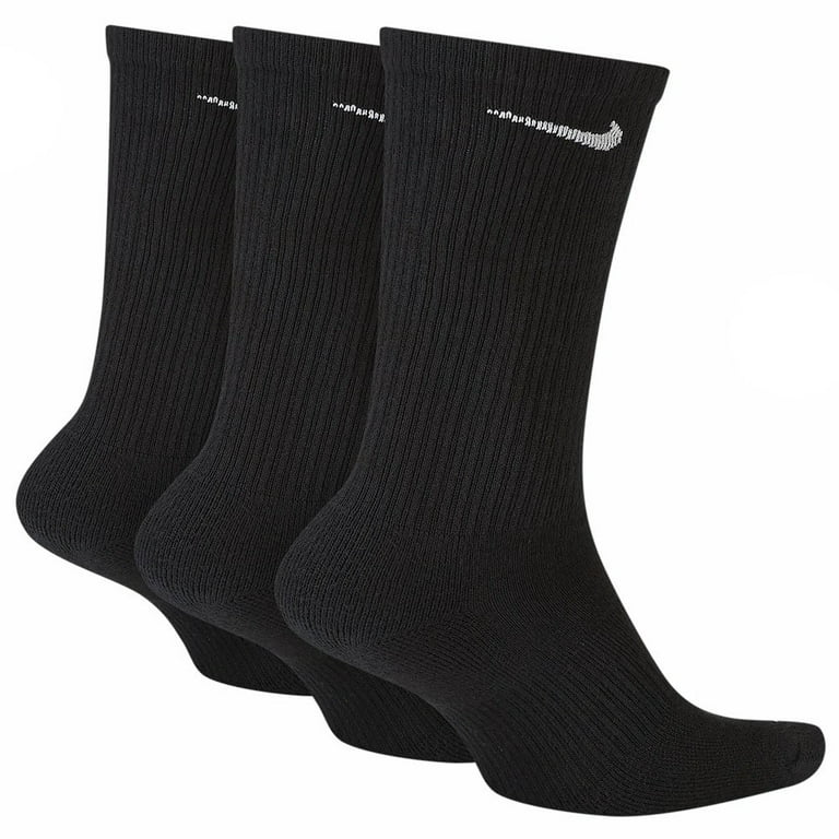 Nike Everyday DRI-FIT Cushion Crew Socks Black 3-Pack Sz / 12-15 - Walmart.com
