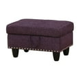 thumbnail image 5 of Amaranth Purple Linen Storage Ottoman with Nailhead Trim, 5 of 6