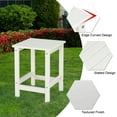 thumbnail image 3 of IVV Square Side Table, 14-Inch HDPE Outdoor Weather Resistant End Table for Patio, Backyard, Pool, Easy Maintenance (White), 3 of 8