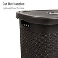 thumbnail image 6 of Mind Reader 50L Slim Laundry Hamper, Clothes Basket, Lid, Plastic, 17.65"L x 13.75"W x 21"H, Brown, 6 of 8