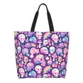 thumbnail image 3 of Fuzoiu cartoon rainbow Skull Print Tote Bags for Women,Shoulder Bag, Gym Tote,Top Handle Ladies Shoulder Bags for Work Beach Travel and Shopping Grocery, 3 of 9
