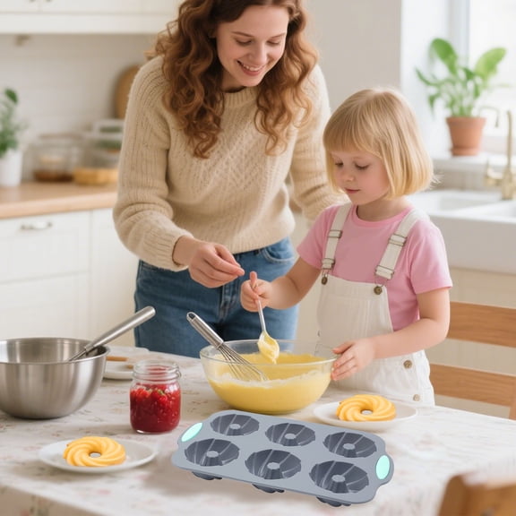 Silicone Donut Pan, Nonstick Silicone Muffin Pan, Heat Resistant Kitchen Oven Baking Cup, Dishwasher Safe and Microwave Safe