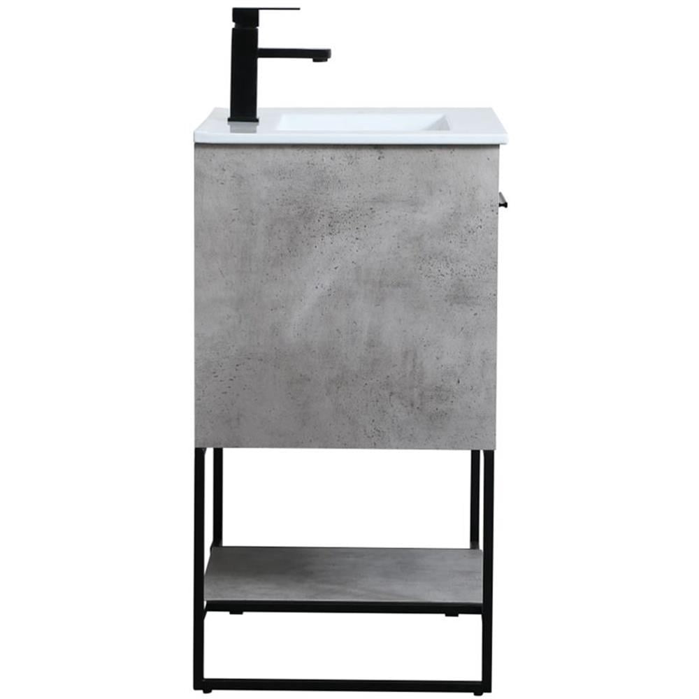 24 inch Single Bathroom Vanity in Concrete Grey