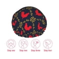 thumbnail image 5 of KLL Red Rooster Pattern Shower Cap & Bath Cap for Women,Reversible Oversized Waterproof Shower Caps for all Hair Lengths,Elastic Reusable Bathing Hair Cap, 5 of 6