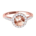 thumbnail image 2 of Mauli Jewels Engagement Rings for Women 1.20 Carat Halo Morganite And Diamond Engagement Ring 4 Prong-Setting 14k Rose Gold, 2 of 6