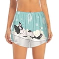 thumbnail image 2 of Vsdgher French Bulldog Taking a Bath Print Women's Running Double Layer Shorts High Waisted with Pockets Elastic Yoga Workout Athletic Gym Sports, 2 of 8