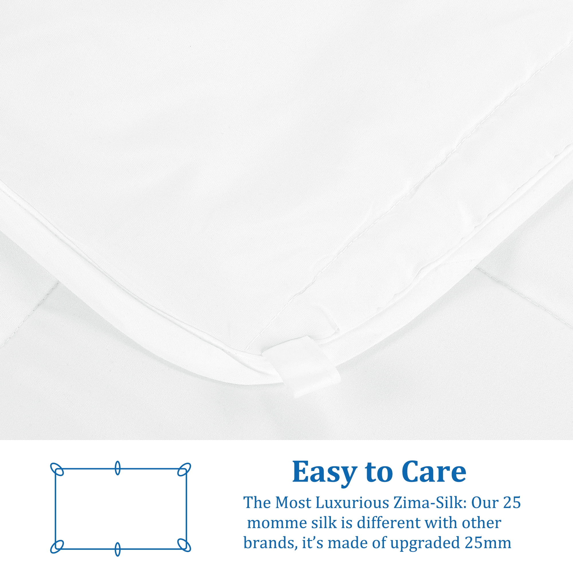Unique Bargains Quilt Soft Lightweight Down Alternative Comforter White King